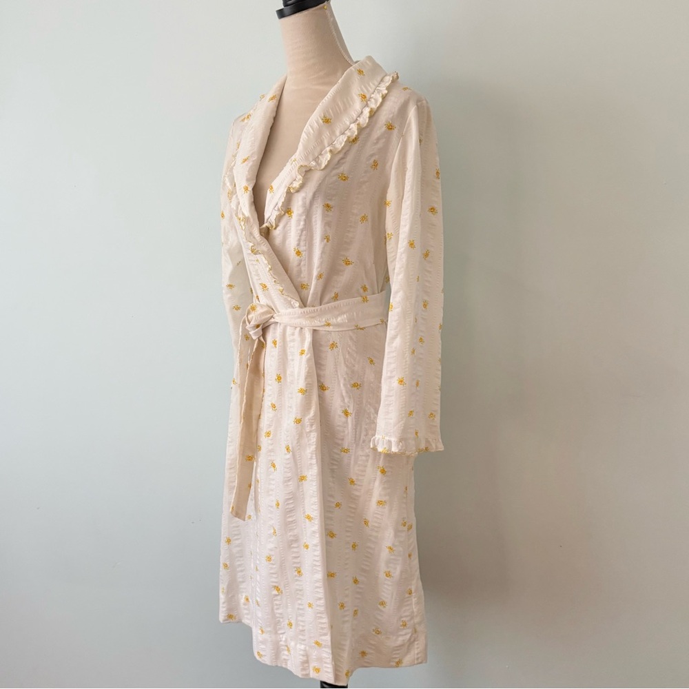 🌼 Vintage Miss Elaine Union Made Seersucker Wrap Dress Robe Sz S/M 🌼 - Picture 8 of 16